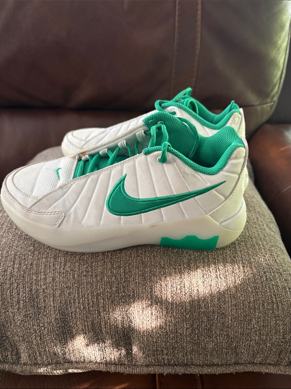Nike Kids White and Teal Low-Top Sneakers